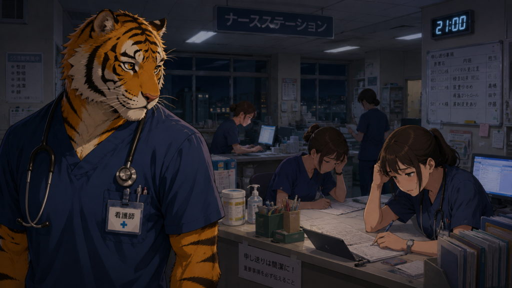 サービス残業が当たり前のブラック病院で働く看護師たちの実体験イラスト