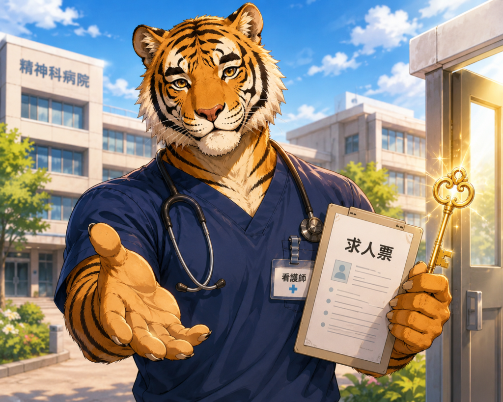 精神科看護師へ転職して自分に合う求人を見つけ、新しい働き方への一歩を踏み出す現役18年・男性看護師トラパパのイメージ