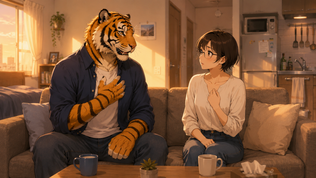 男性看護師が年上の女性看護師へ告白する実体験を描いたイラスト