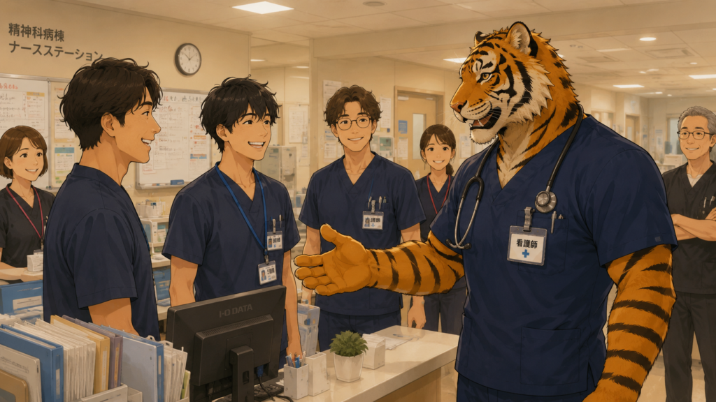 男性看護師が多く働きやすい精神科病院で歓迎されるトラパパ