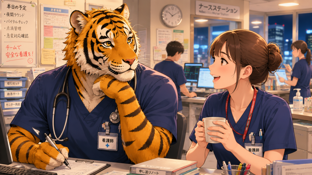 総合内科病棟で人生のパートナーと出会った男性看護師の実体験イラスト