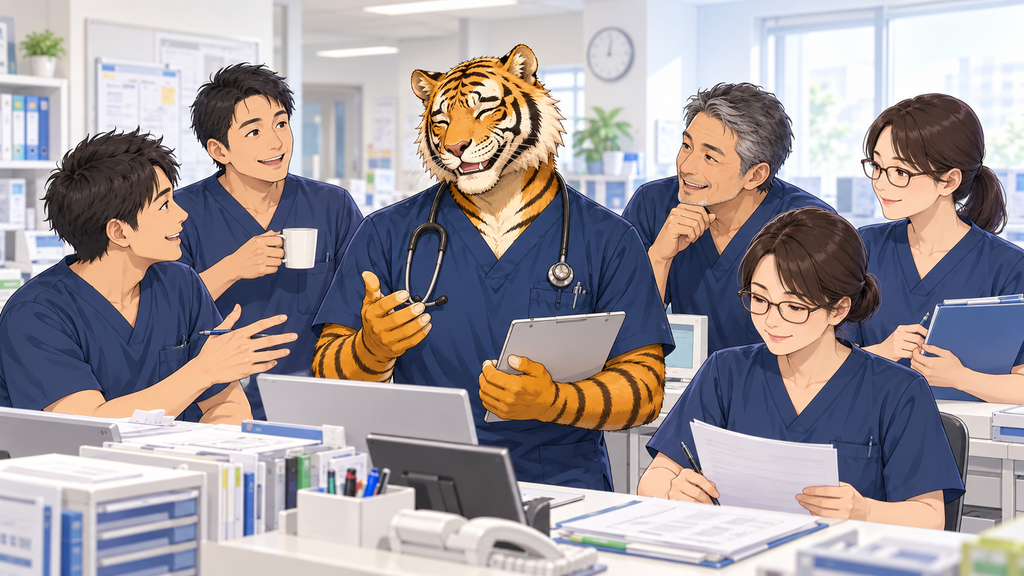 男性看護師が多い精神科病棟で同僚と自然体で働くトラパパ
